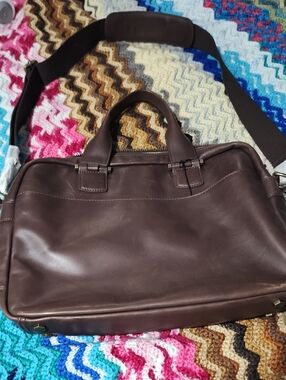 Ugg Men's Brown Leather Briefcase Shoulder Bag
